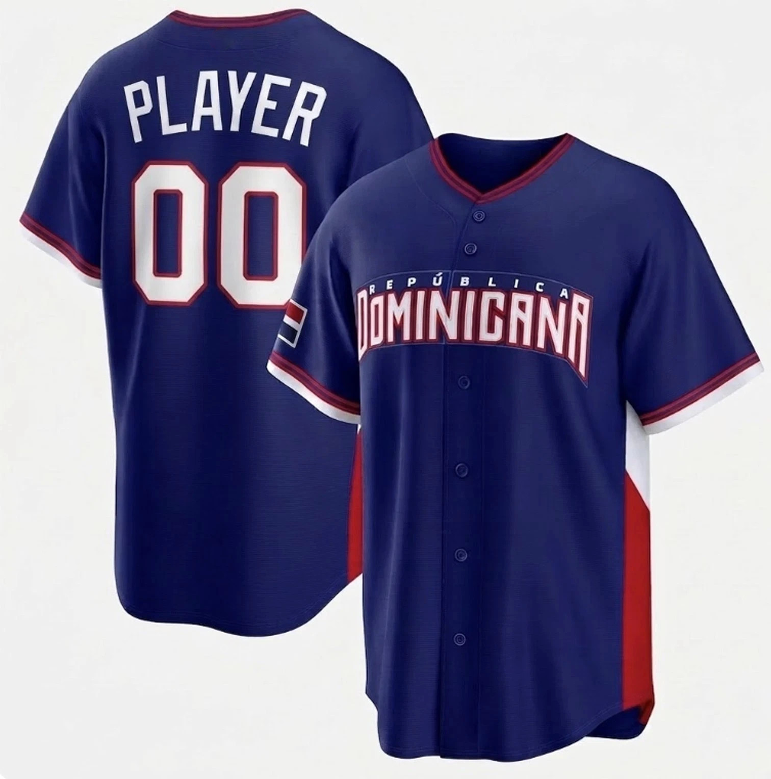 Dominicana Baseball Jersey Mens Custom Personalized Dominican Republic Royal