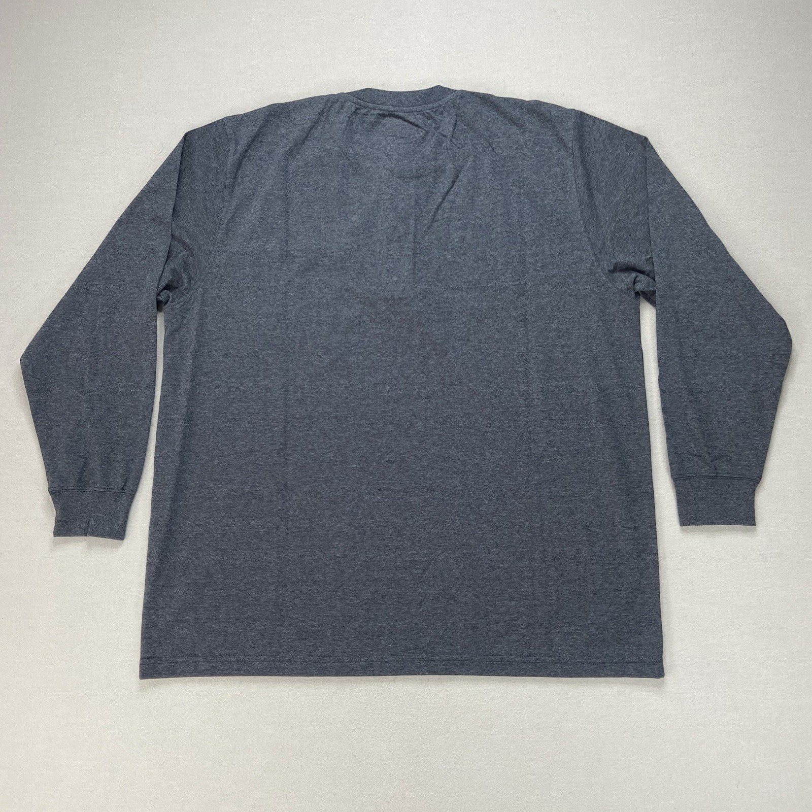 Dickies Long Sleeve Heather Heavyweight Henley Shirt Navy Heather Mens Size 2XL