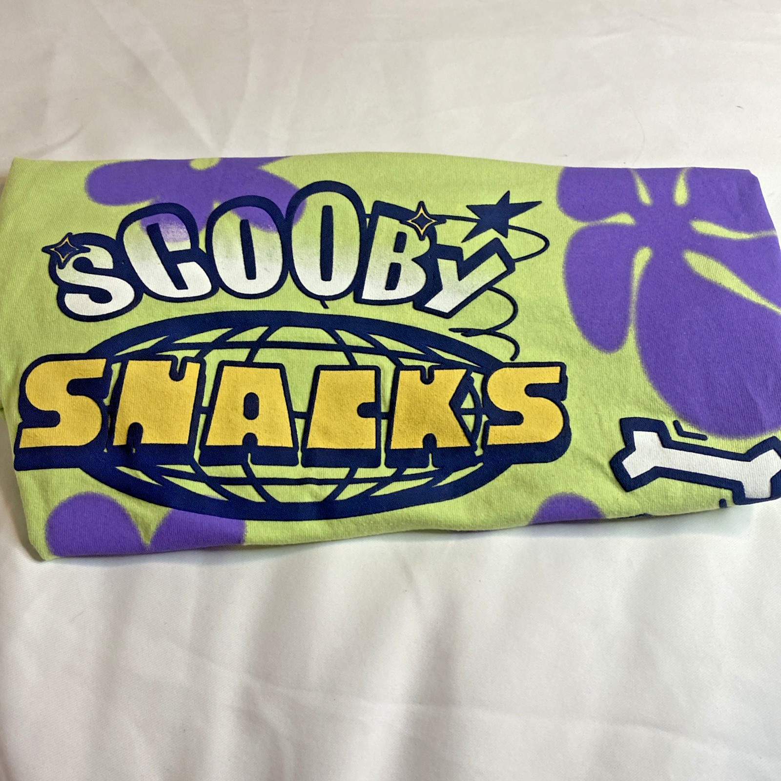 Womens-LARGE-Scooby Doo Scooby Snacks Mystery Inc. T Shirt-Retro-Y2k-Cartoon