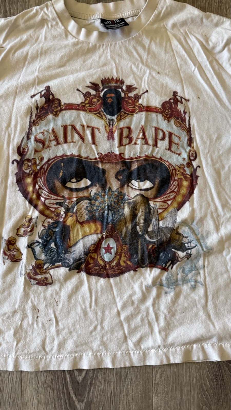 Bape x Saint Michael Jackson Color Cream White Size M Used From Japan
