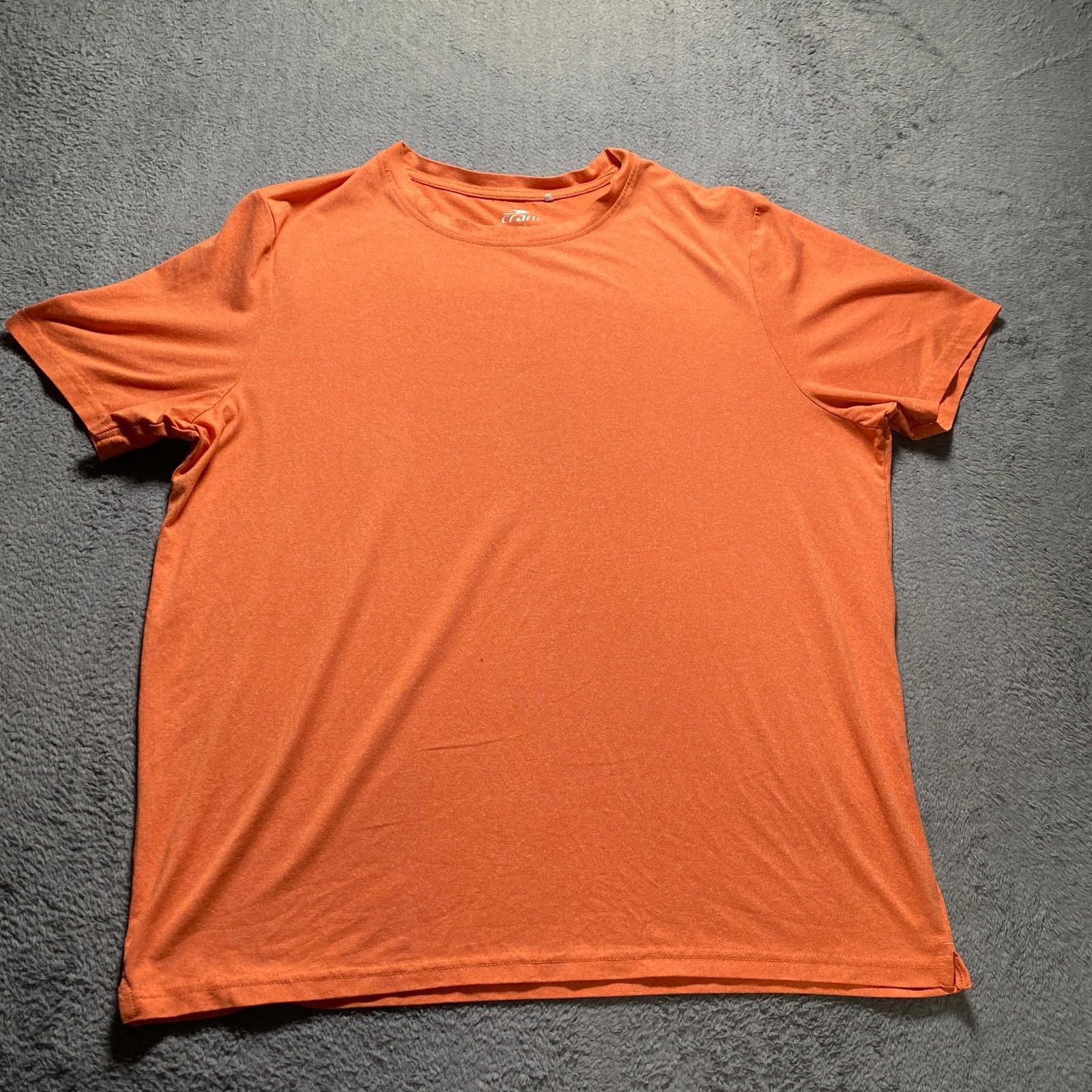 CRANE T-Shirt Men’s Large Orange Crew Neck Active 95% Polyester 5% Elastane