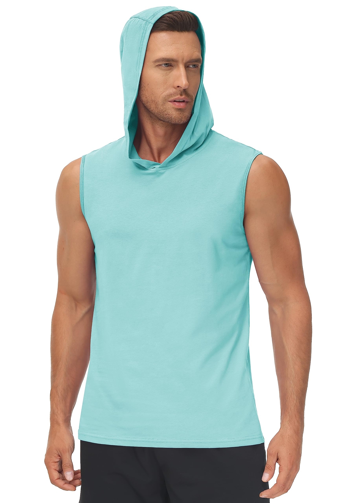 Men’s Hoodie Sleeveless Muscle Shirts Gym Workout Casual Running Sport Summer T