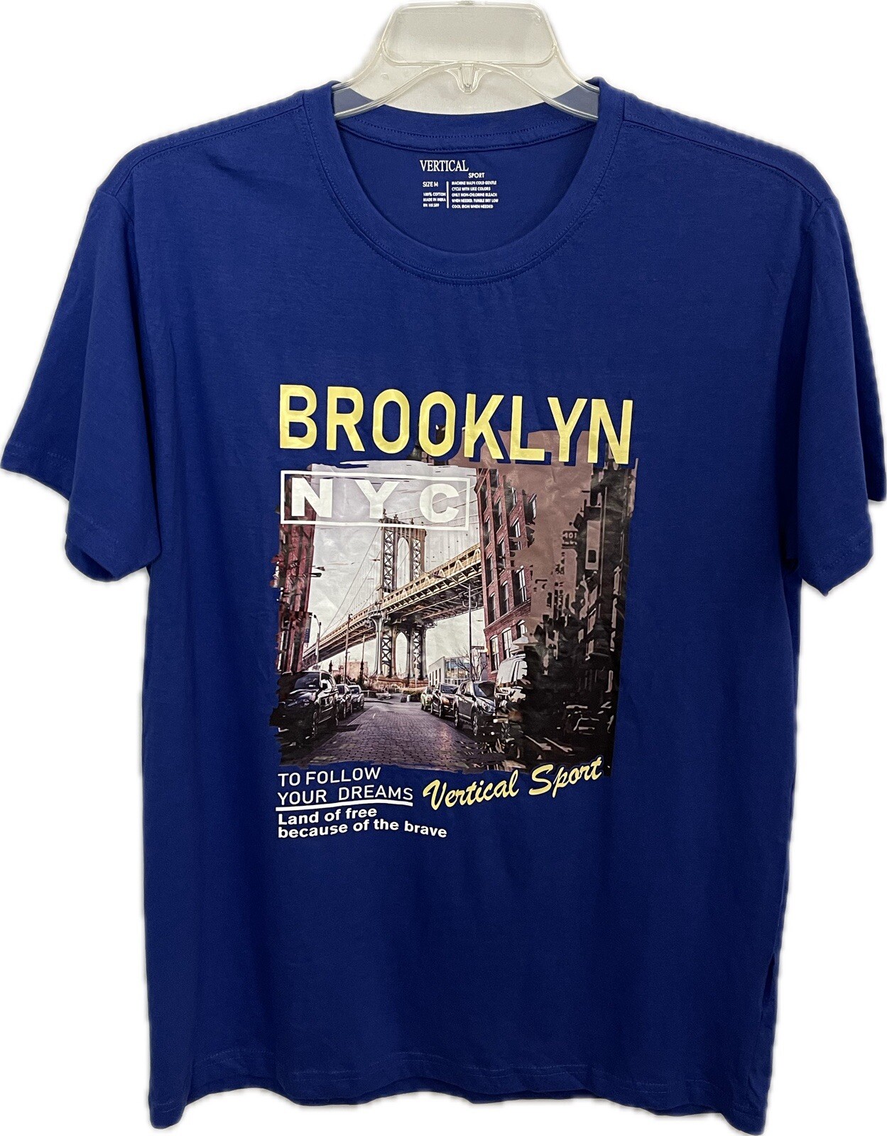 Vertical Sport Men’s T Shir Brooklyn NYC Blue Size M Retail $48