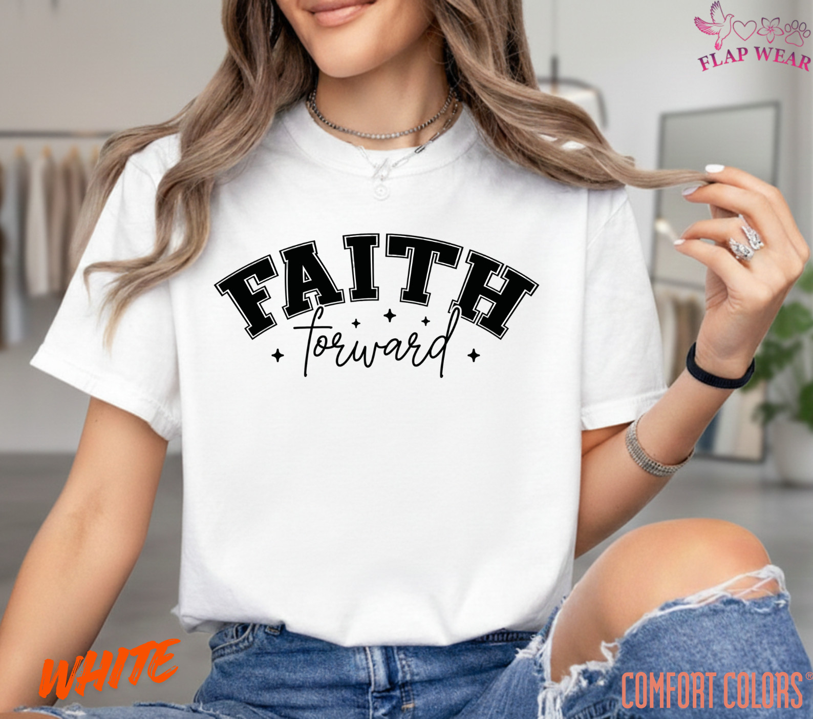 Unisex Faith Forward T-Shirt, Men T shirt,Women T shirt Gift ReligionTop