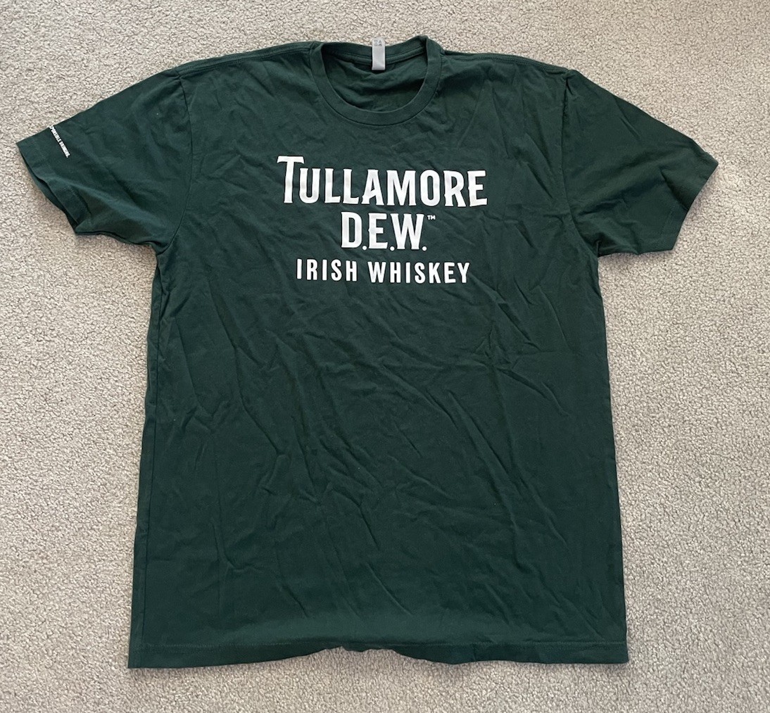 TULLAMORE DEW Irish Whiskey Mens XL NextLevel Green T-Shirt 22×29