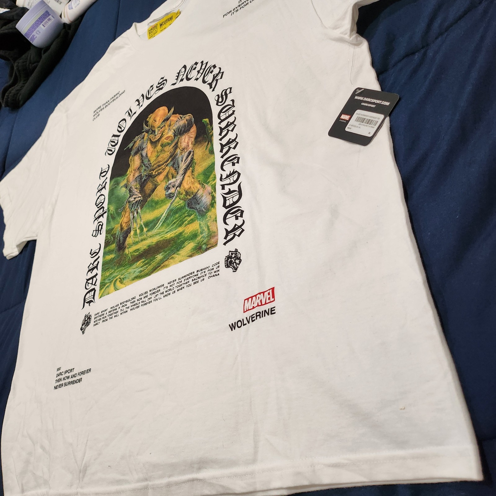 Darc Sport Hero Elite Marvel Wolverine “Never Surrender” Oversized Tee White XL