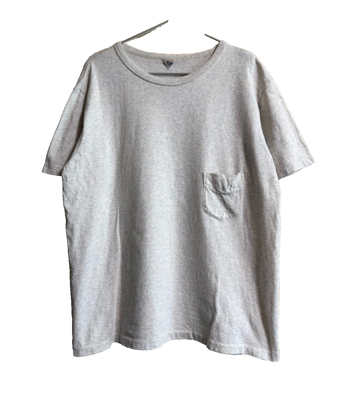 FilMelange Organic Cotton Pocket Tee Gray White Size 5 XL Made in Japan