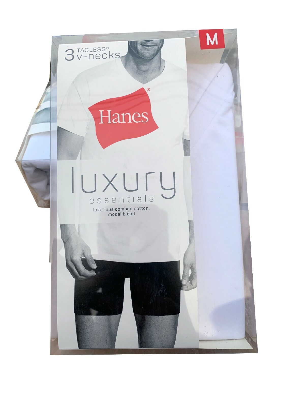 Hanes® Men’s Luxury Essentials White V-Neck Undershirt 3-Pack ” TOP 1 ” YZT2W3