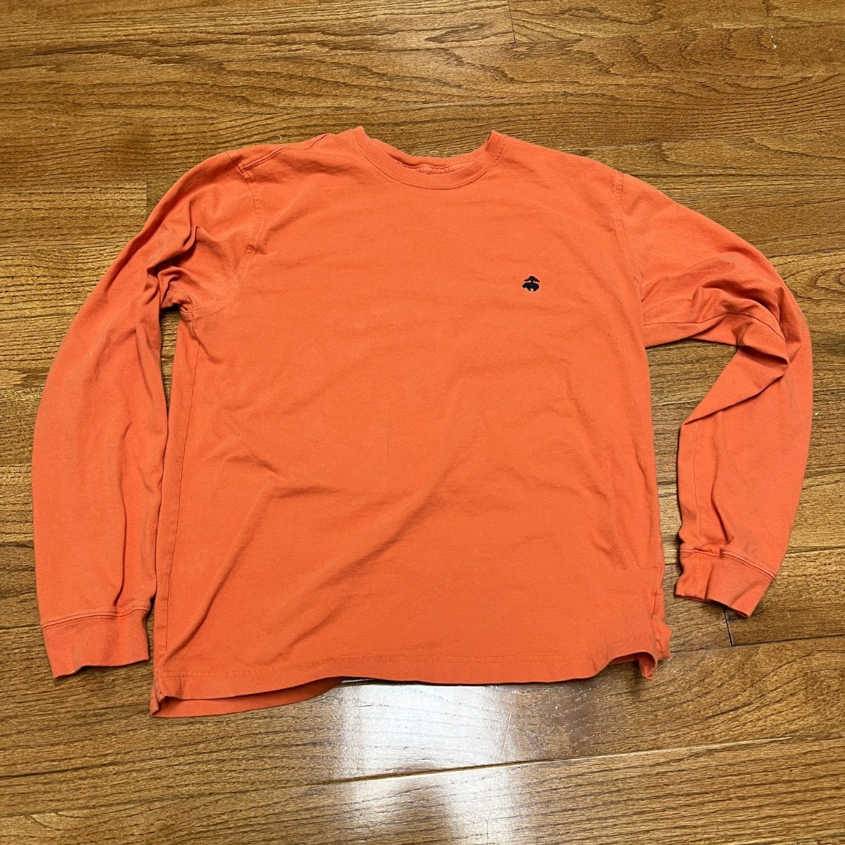 Brooks Brothers 346 Orange Cotton Knit Long Sleeve Crew Neck T-Shirt Men’s M