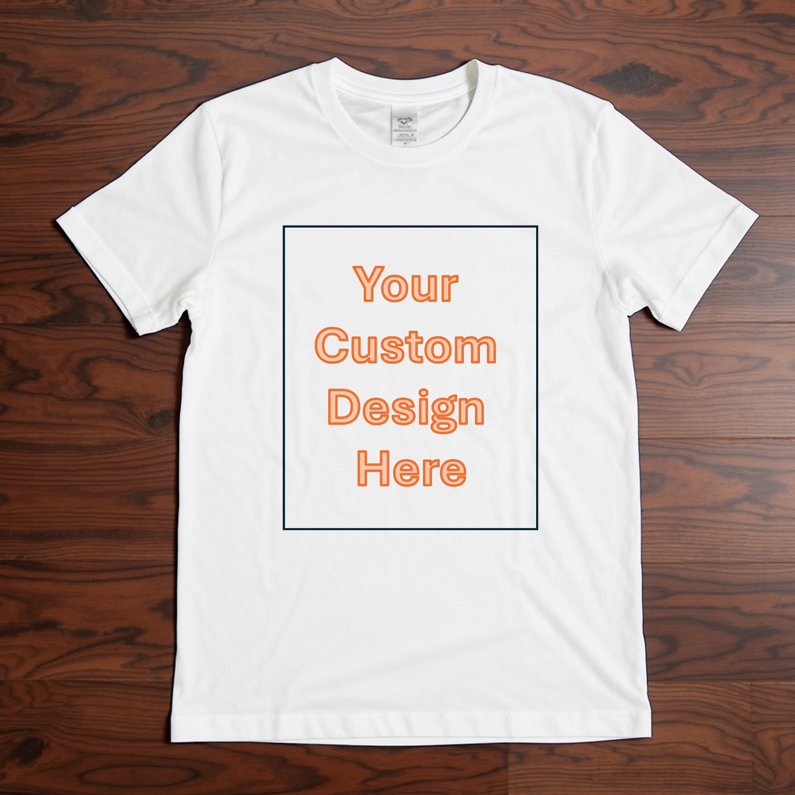 Custom 100% Cotton T-Shirt Unisex S-3XL Black White Front Back Print Crew Neck