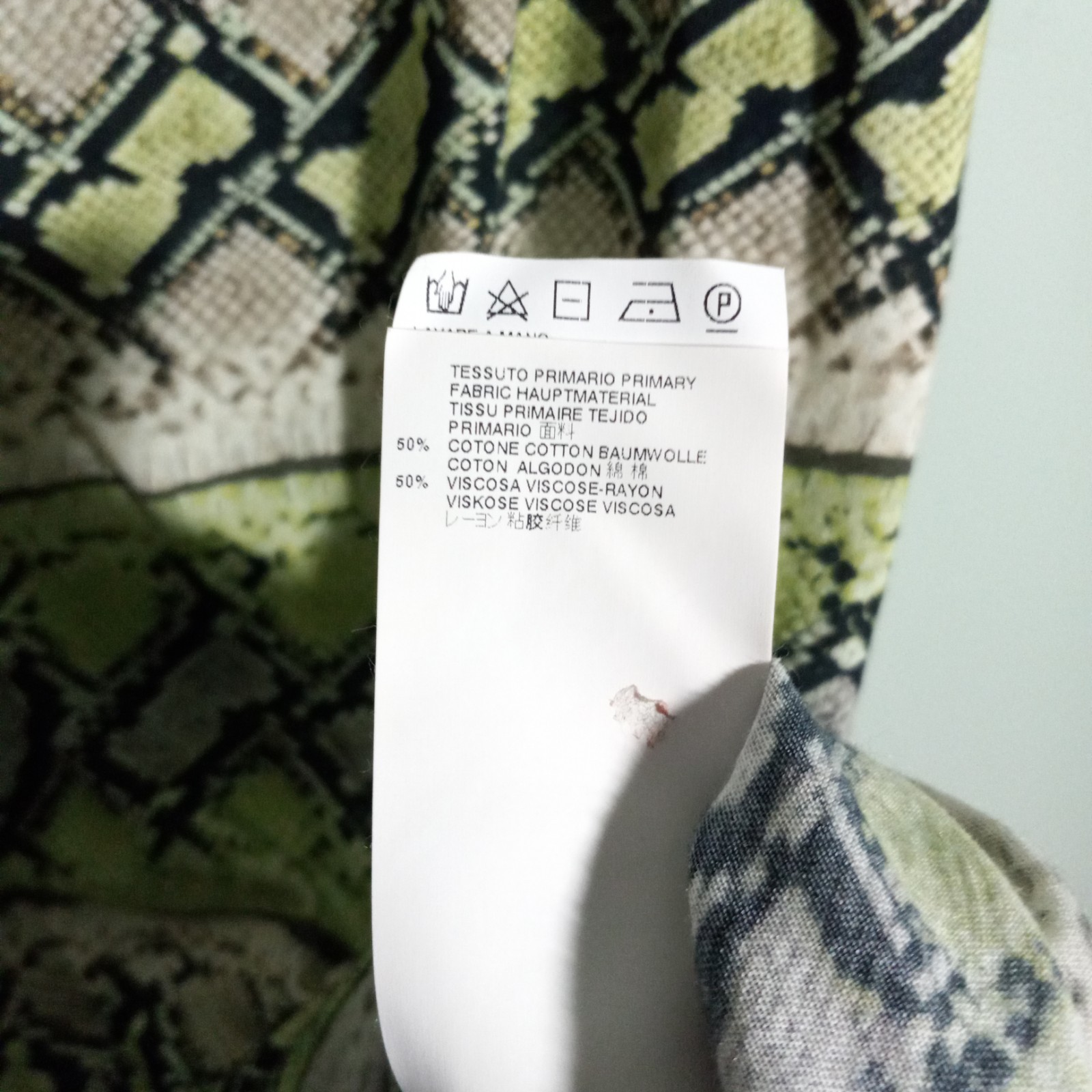 Just Cavalli Men’s Tee size XL, Animal Snake Print Green Black Designer Slim