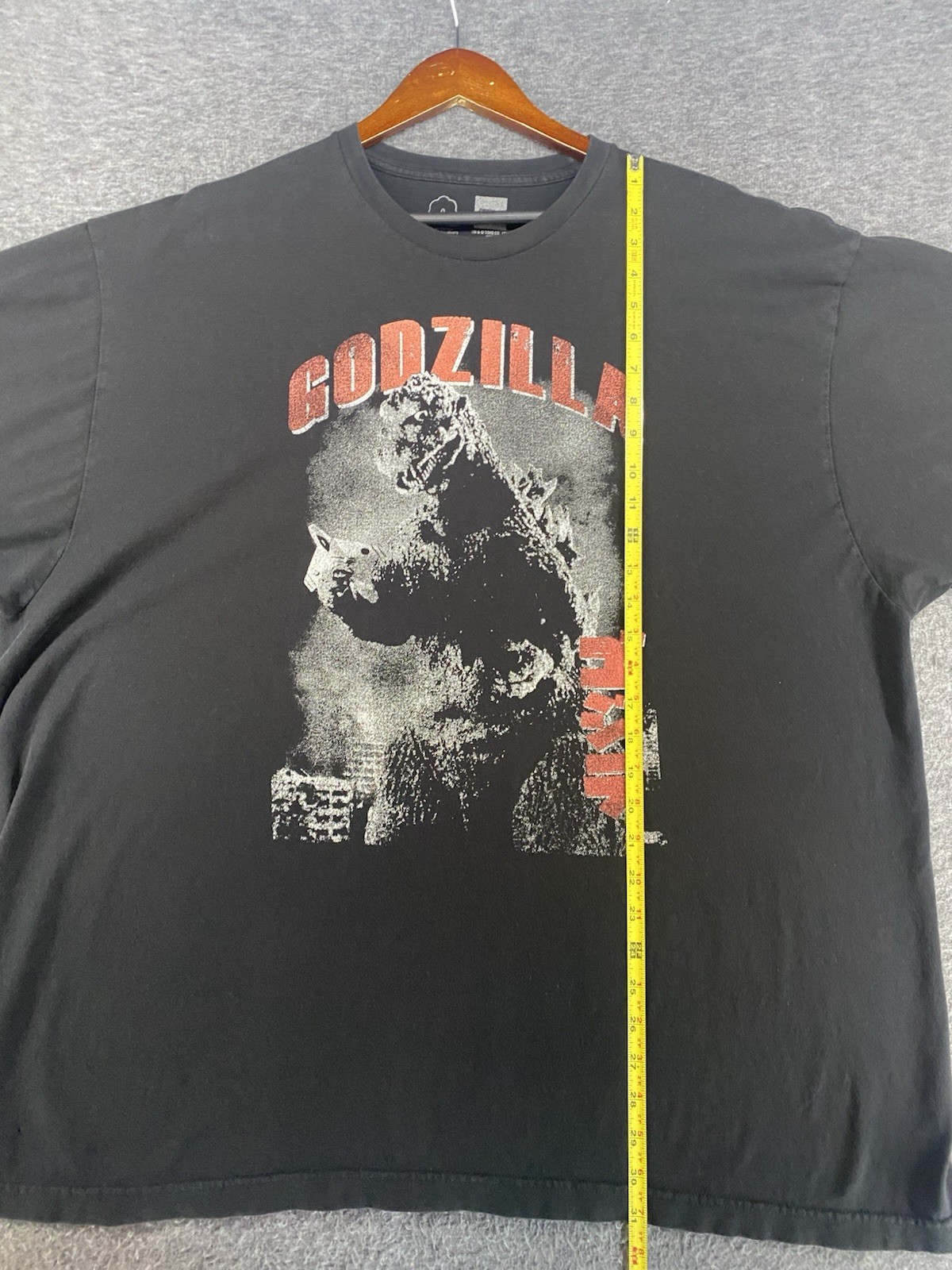 Godzilla T Shirt Mens Graphic Tee 3XL Black Short Sleeve Crew Neck See Pics