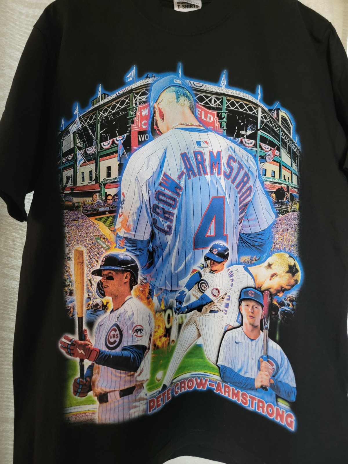 CHICAGO CUBS PCA, PETE CROW ARMSTRONG ON A SHAKA HEAVYWEIGHT T “OVERSIZED FIT
