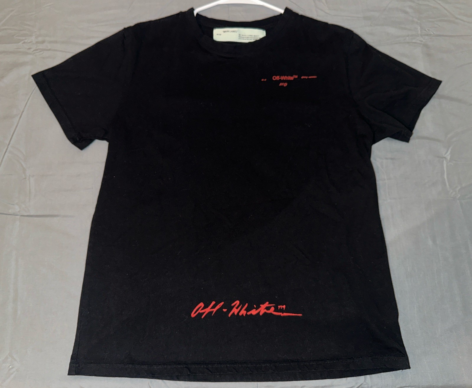 Men’s Short Sleeve T-Shirt Off White, Black/White, Size Medium