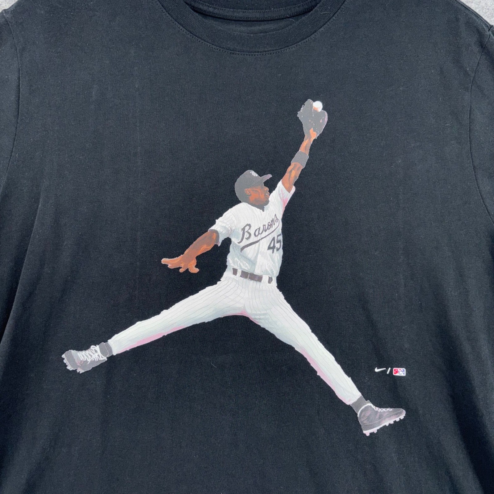 Jordan Men Birmingham Barons Michael Jordan 45 Baseball T-Shirt Black FN5990-010