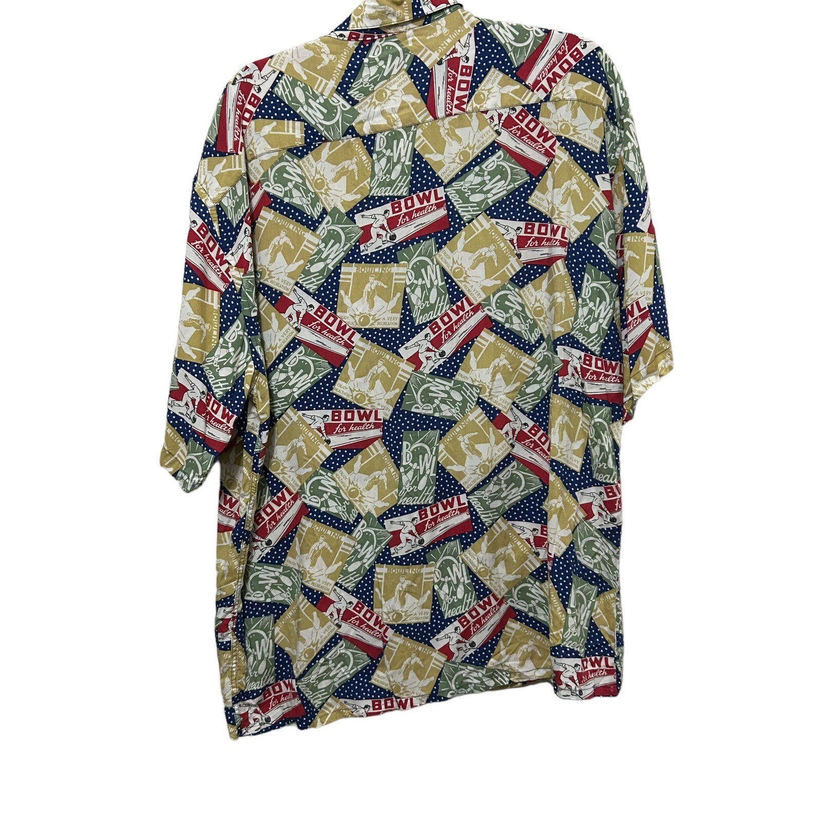 Bowl For Health Pierre Cardin Korea All Over Print Men’s Large Button Front VTG