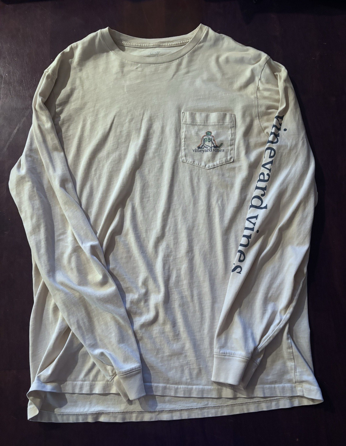 Vineyard Vines Men’s M White Long Sleeve Pocket Graphic Whale Logo T-Shirt