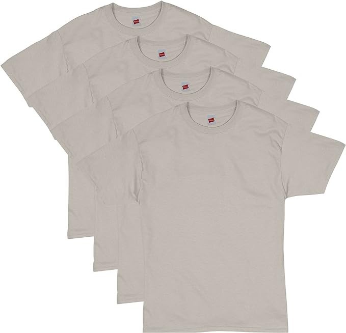 Hanes Men Crew neck T-Shirt 4-Pack ComfortSoft 100% Cotton Heavyweight Tee Plain