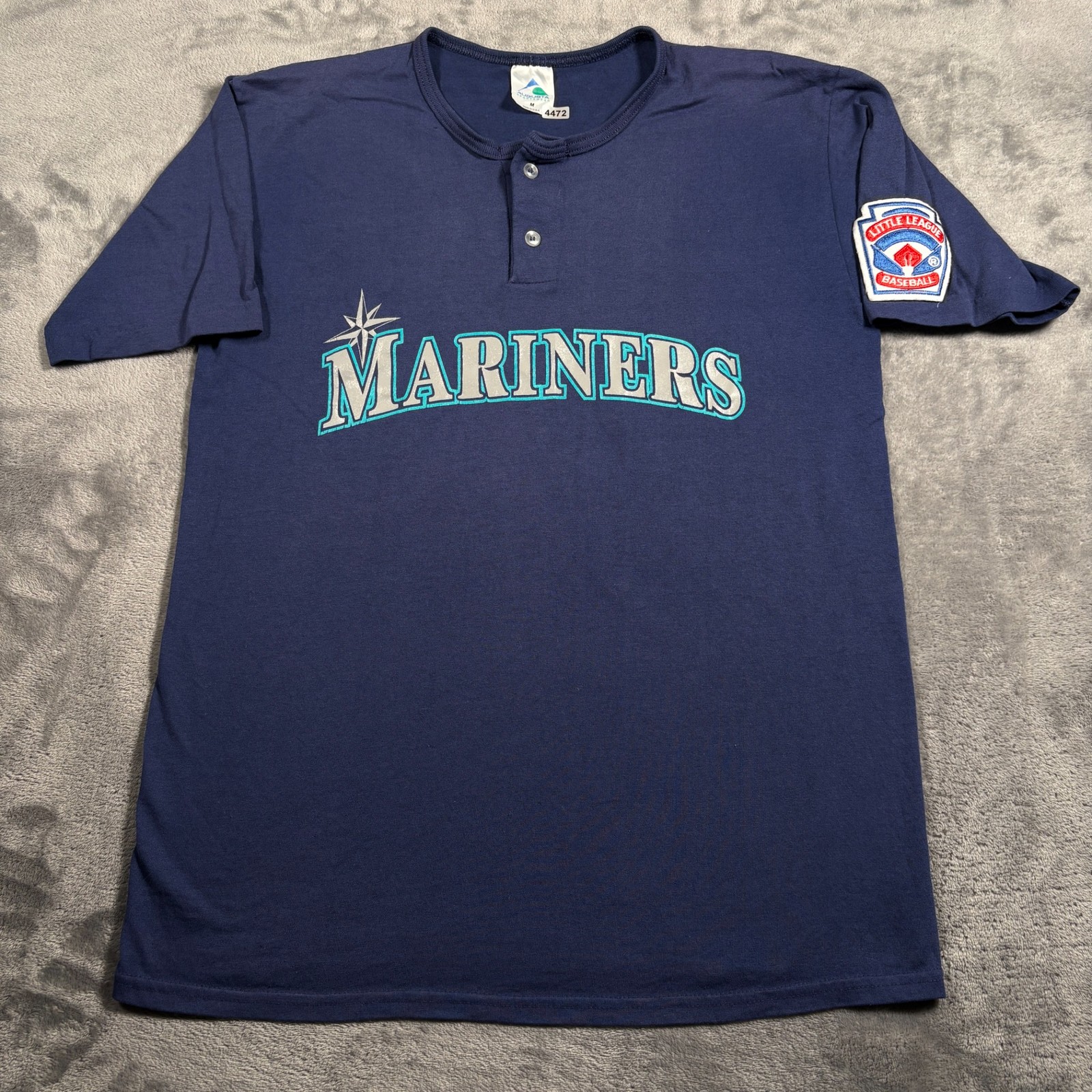 Vintage Seattle Mariners T-Shirt Men Medium Blue Augusta Sportswear Baseball MLB