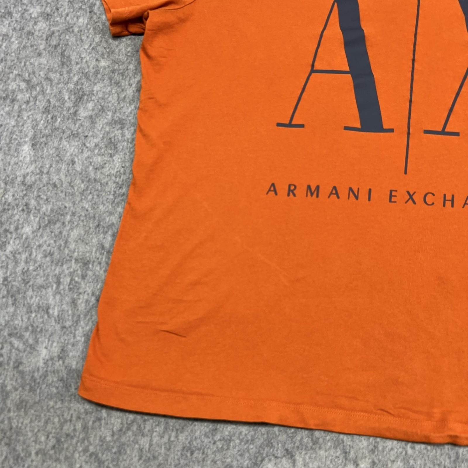 Armani Exchange Shirt Mens Medium Orange A/X Logo Graphic Cotton Tee Designer