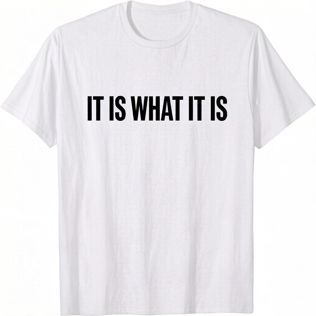 “It Is What It Is” T-Shirt – Funny Sarcastic Life Philosophy Tee-100% Cotton