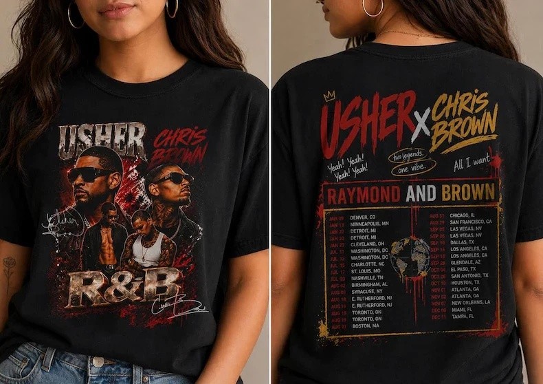Usher Chris Brown R&B Tour 2026 Unisex T-Shirt