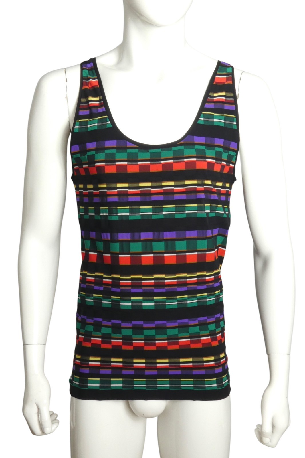 PIERRE CARDIN – 2007 Cotton Stripe Knit Tank, Size Large