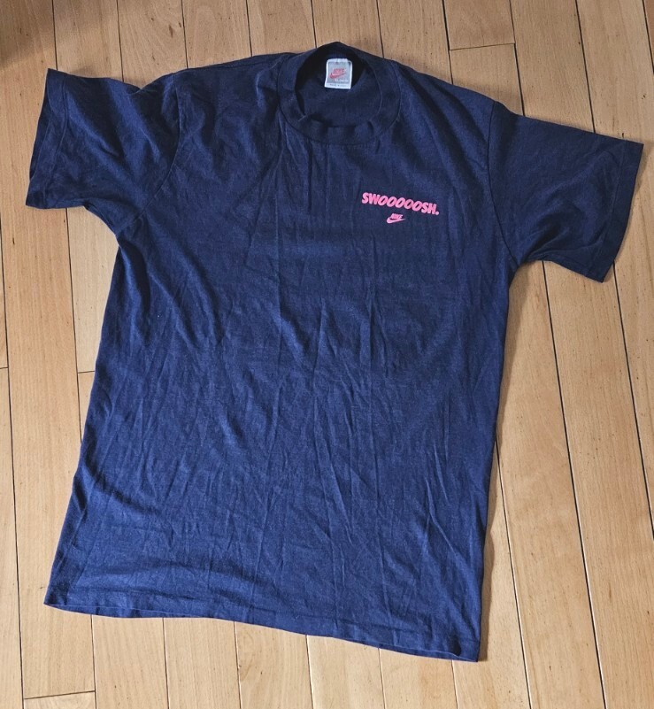Vintage 80s 90s Nike SWOOSH Spellout Logo T-Shirt XL Single Stitch
