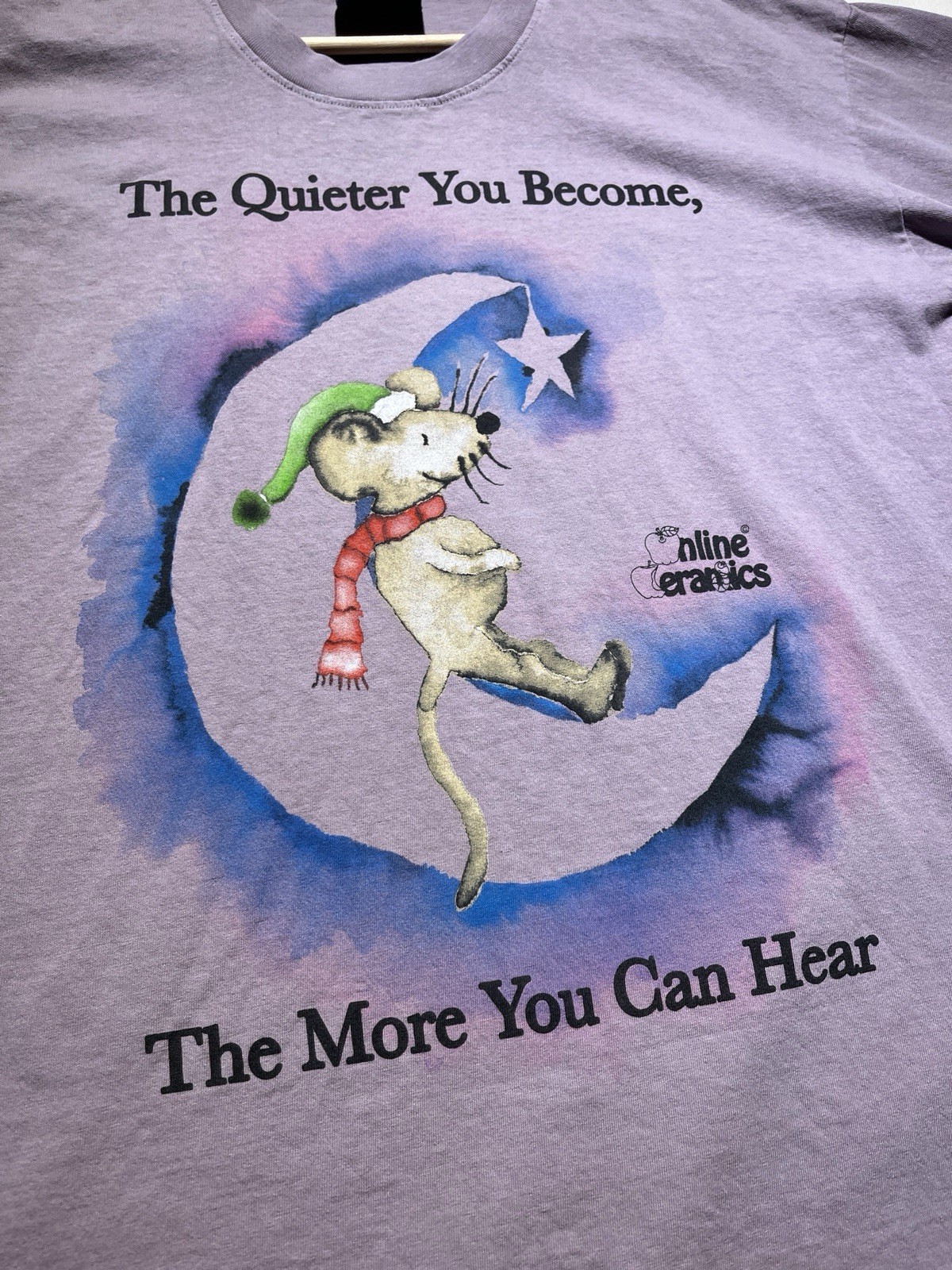 Online Ceramics T Shirt Mouse On The Moon Size XL The Quieter You Become Purple