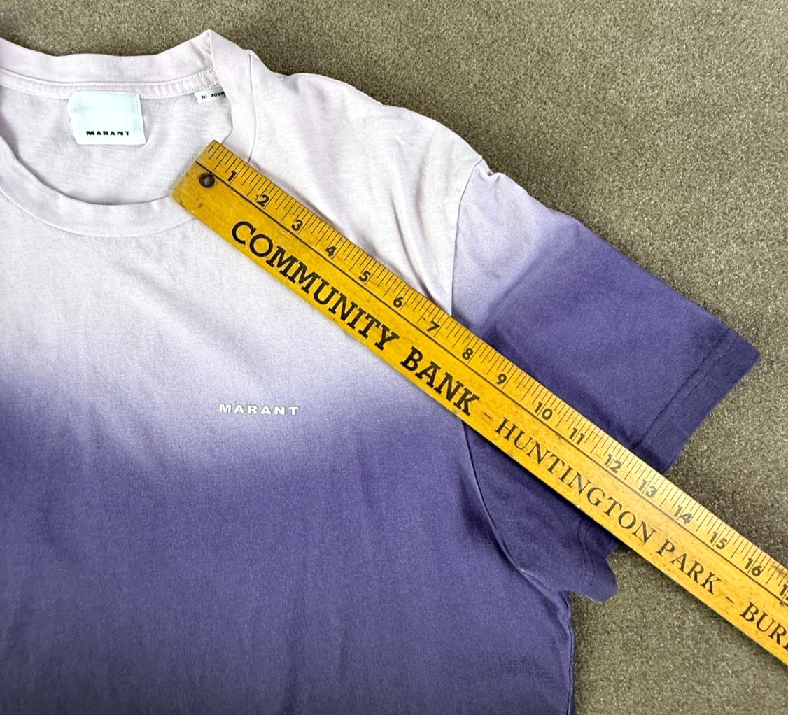 Isabel Marant Honore Tee Purple Tri-color Logo T-shirt Size M Made In Portugal