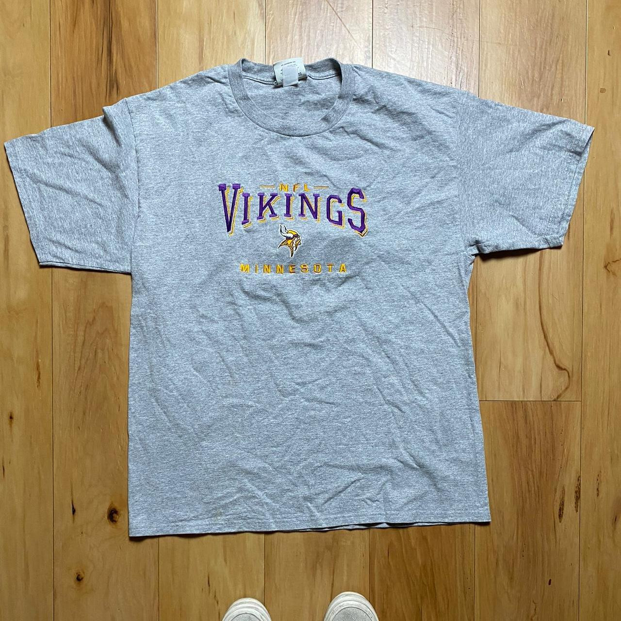 Vintage Minnesota Vikings 90S Lee Sports Gray T-Shirt Nfl Size Xl Mens