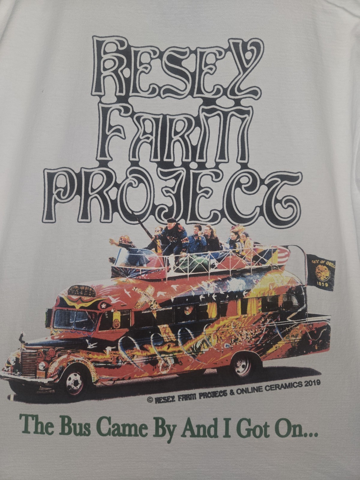 Online Ceramics Kesey Farm Project The Bus Came By I Got On T-Shirt Size Large