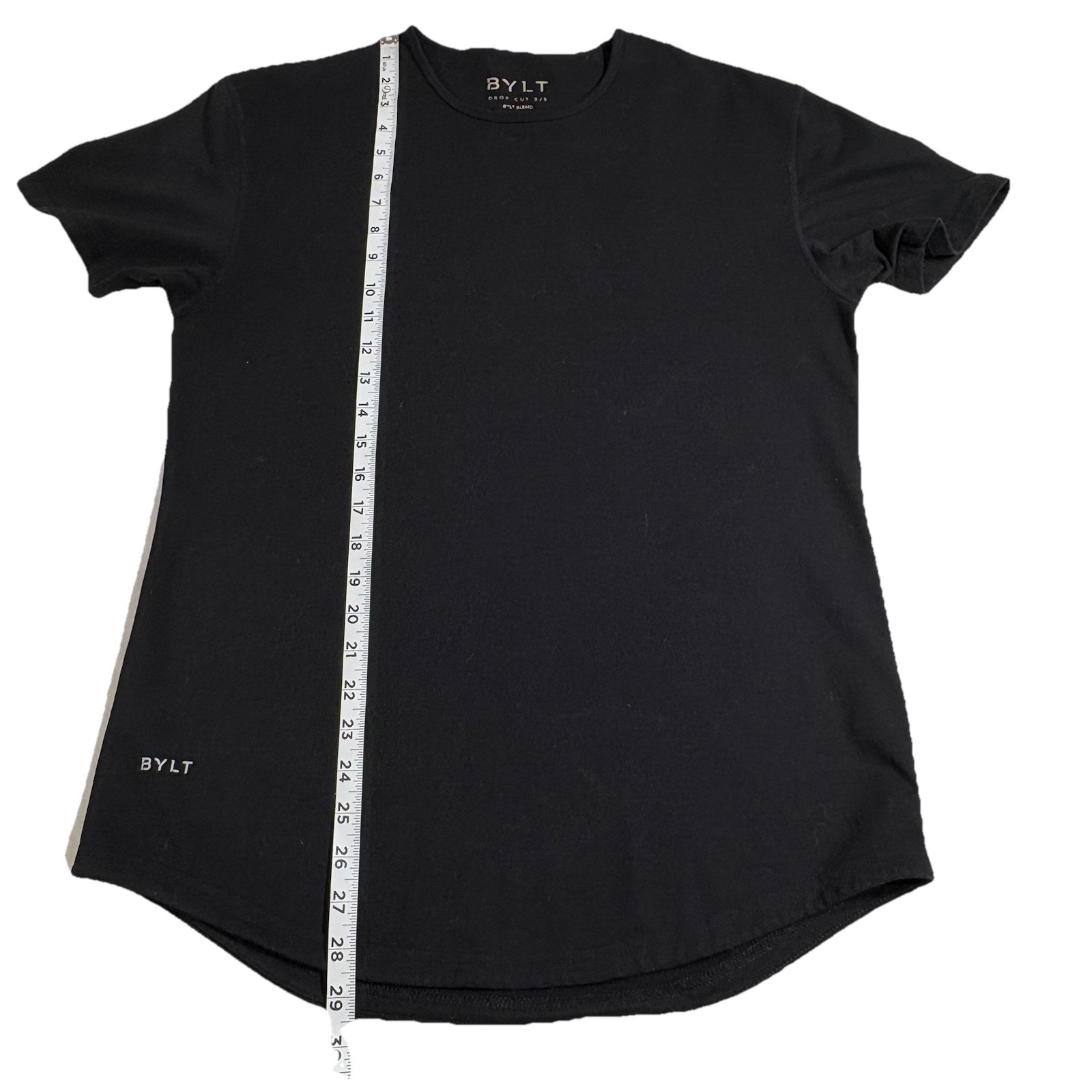 BYLT Drop Cut Short Sleeve T-Shirt Black Mens Size M Premium Basics Athletic Fit