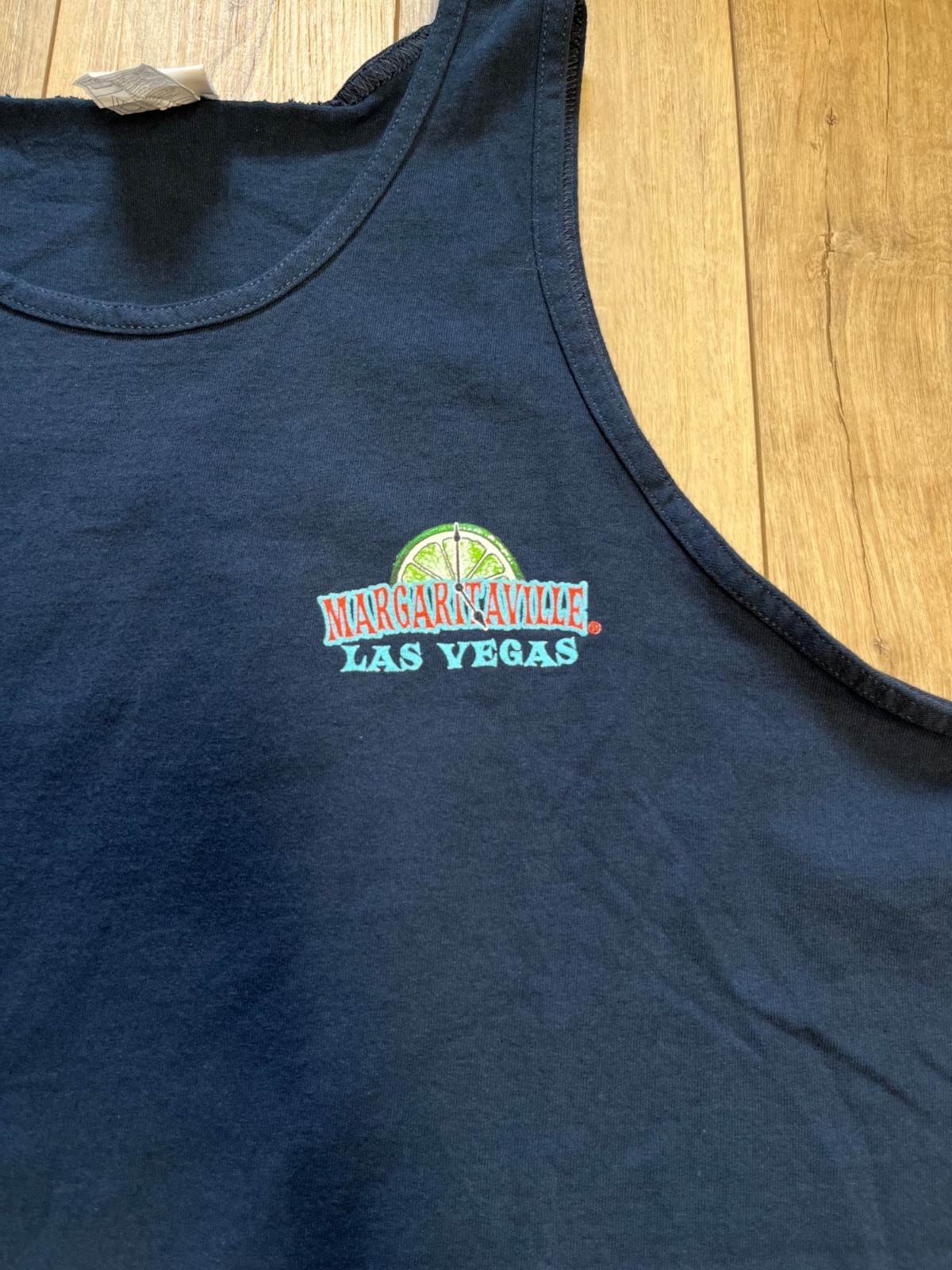 Margaritaville Las Vegas Mens 2XL Tank Top Blue 5 o’clock Somewhere Parrot