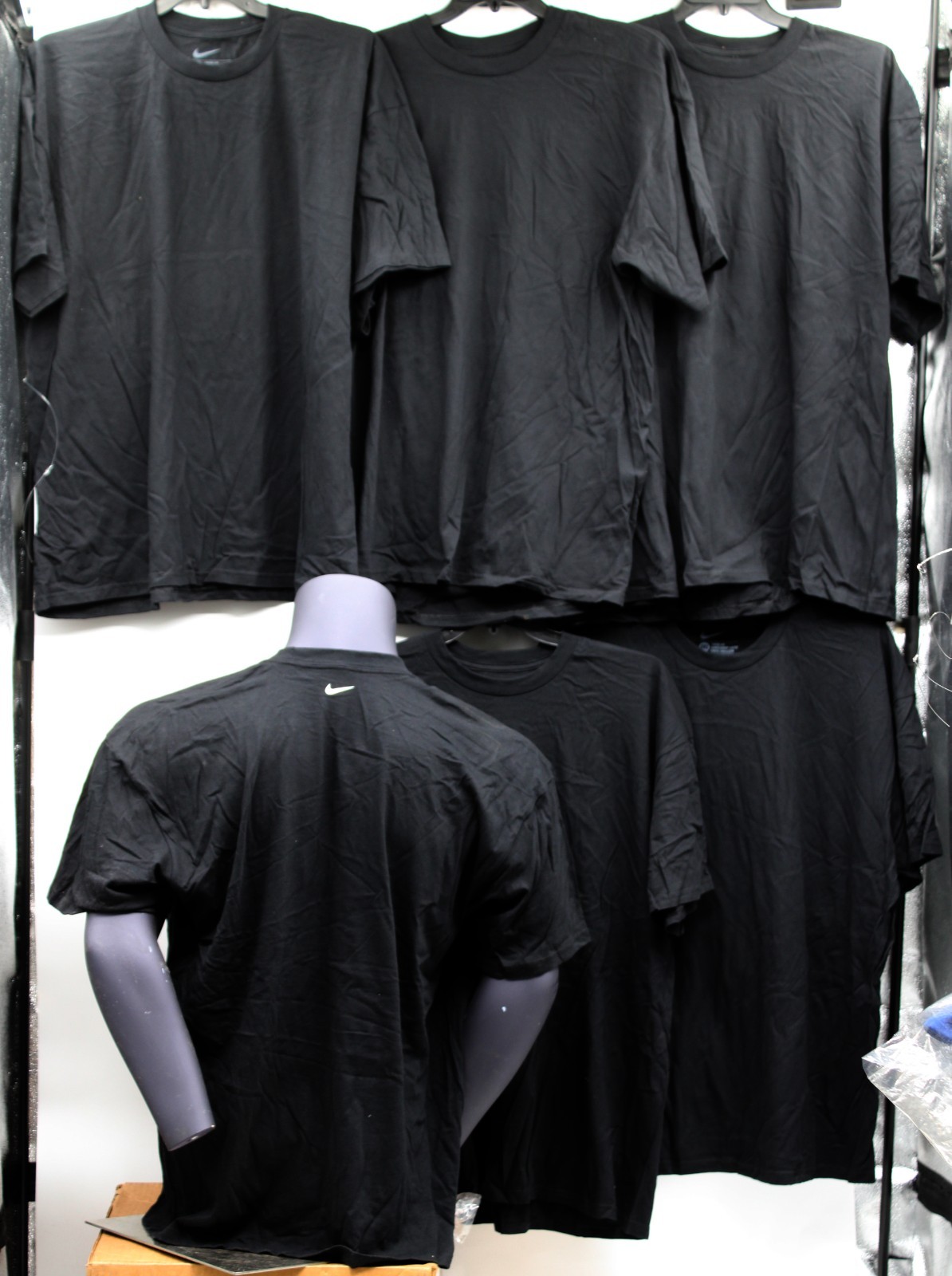 NIKE 100% HEAVY COTTON T-SHIRT 6 PACK SZ ADULT 2X-LARGE BLACK NEW FREE SHIPPING