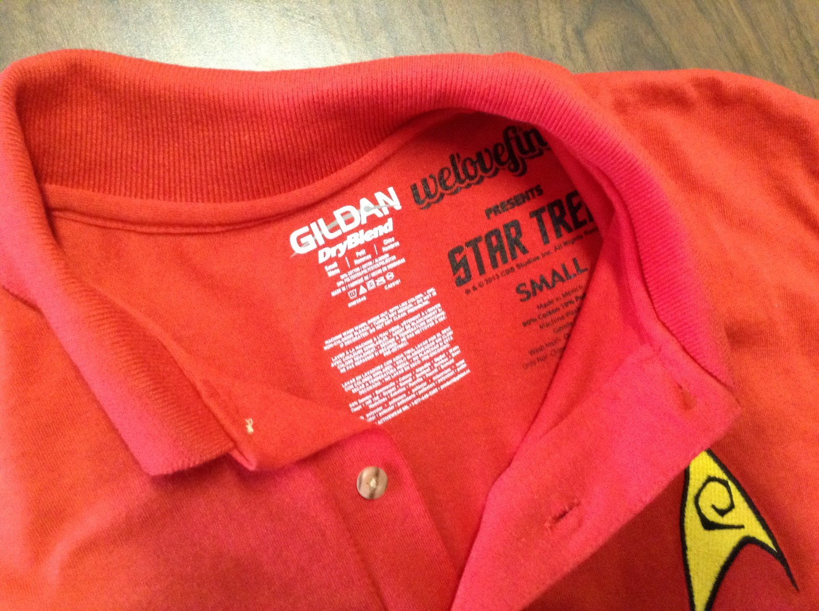 STAR TREK MEN’S UNIFORM COMMAND PATCH POLO SHIRT “JERZEES” LICENSED