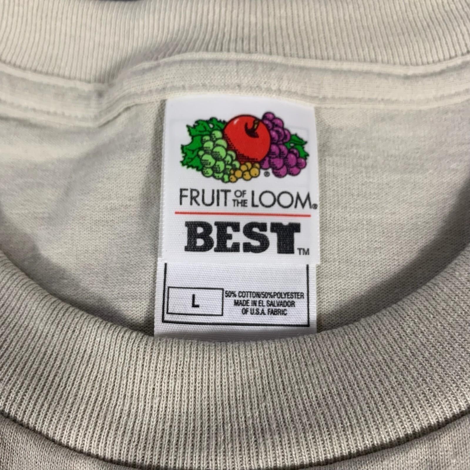 VTG Fruit of the Loom T Shirt Mens Large Beige Y2K Mackinac Bridge Labor Day USA