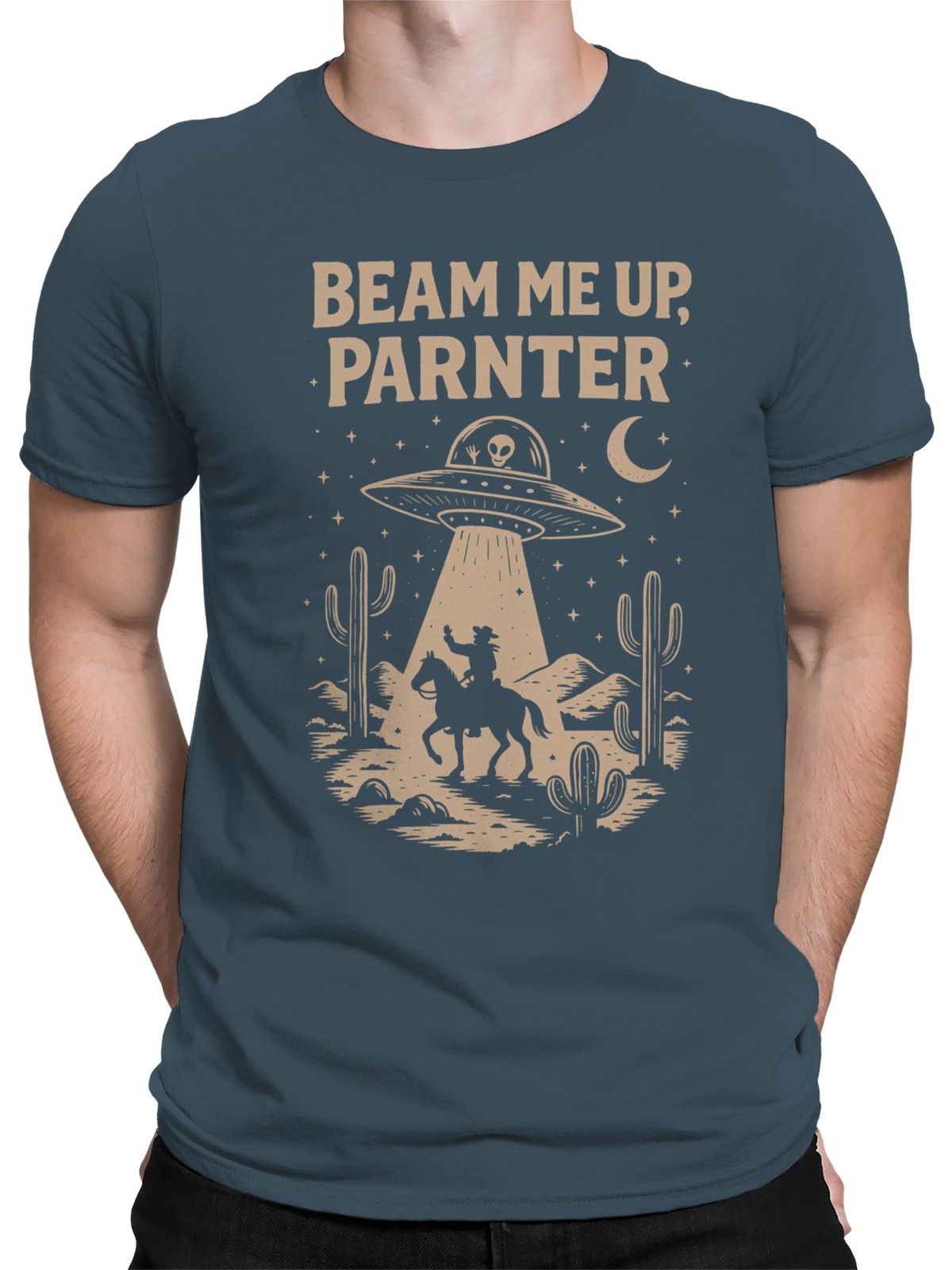 Beam Me Up, Parner UFO Cowboy Men’s T-shirt