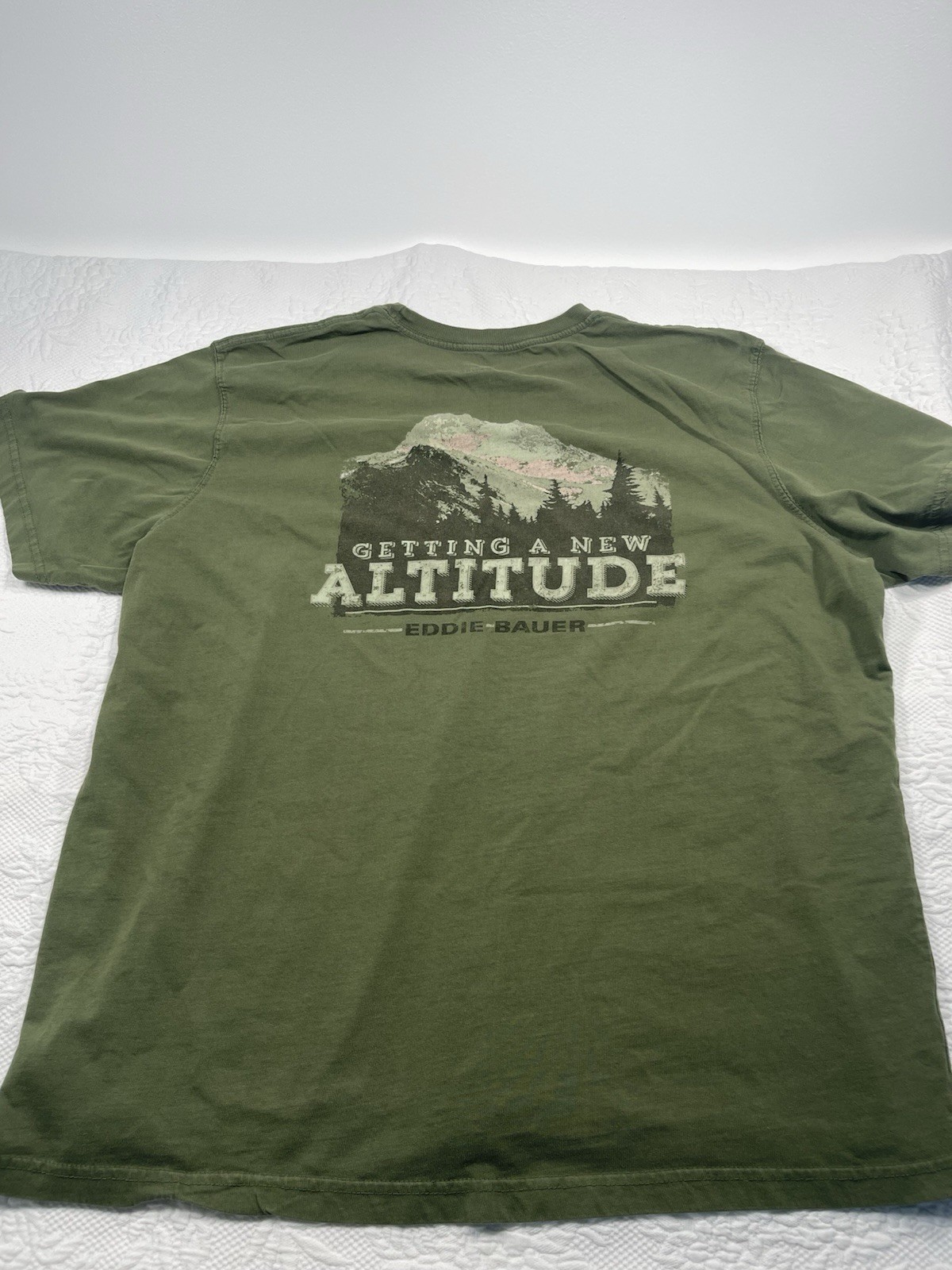 Eddie Bauer Men’s Green Graphic Logo Knit Crew Neck Short Sleeve XXL T-Shirt