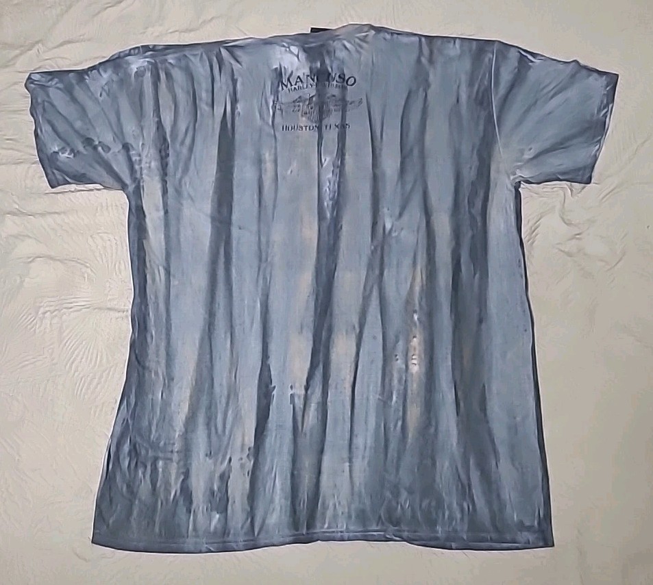 Harley Davidson 2X Blue TieDye T-Shirt Mancuso Houston TX on Genuine H-D Label