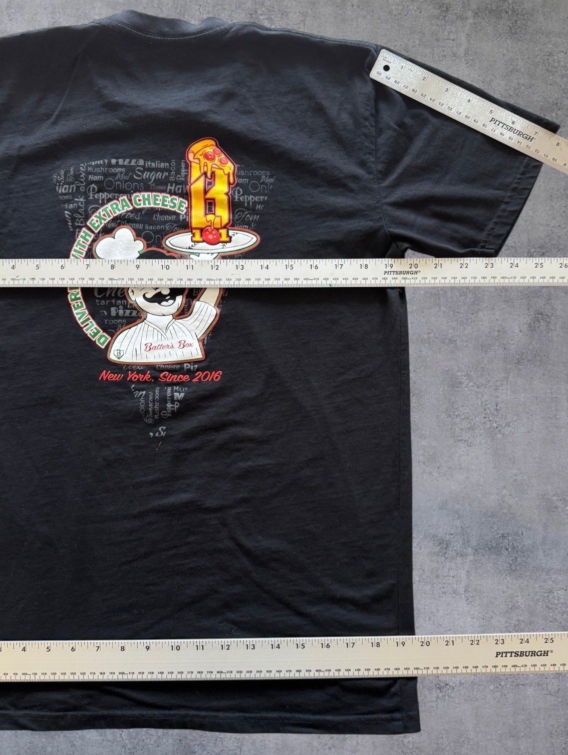 Baseball Lifestyle 101 Shirt Mens Medium Black BL101 Pizza Delivery Batters Box