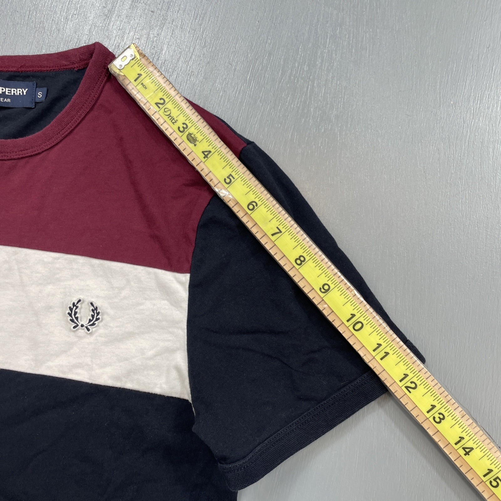 Fred Perry Sportswear Shirt Mens Small Crewneck Tee Colorblock Striped Blokecore