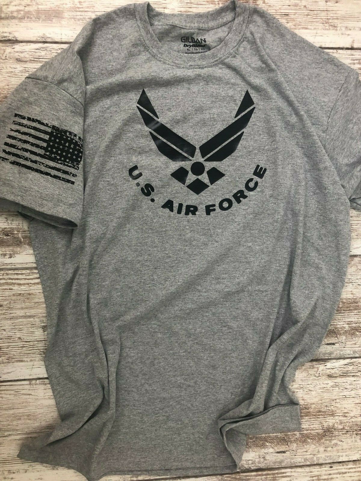 Air-Force T Shirt with Flag on Shoulder s m l xl 2xl 3xl 4xl 5XL 112