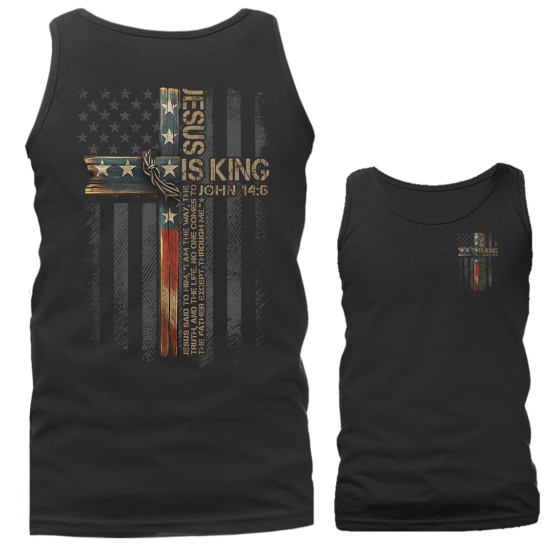 Jesus Is King John 14:6 Christian Faith Cross Religious Tank Top
