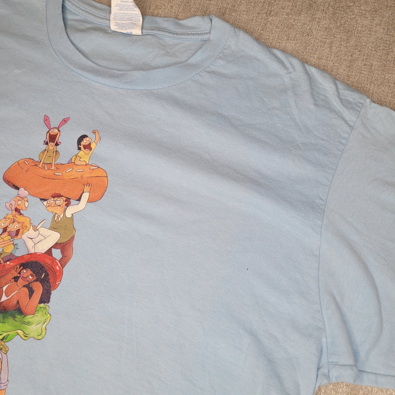 Port & Company Bob’s Burgers Graphic T-Shirt Mens L Blue Character Stack 2017