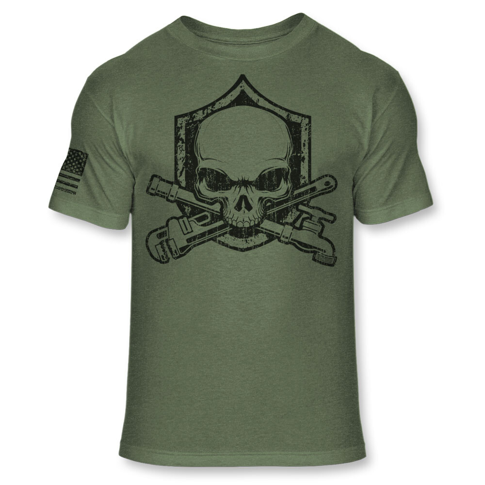 Plumber Grim Reaper Skull T Shirt – Skull Bones Plumbing Athletic Shirt – A160