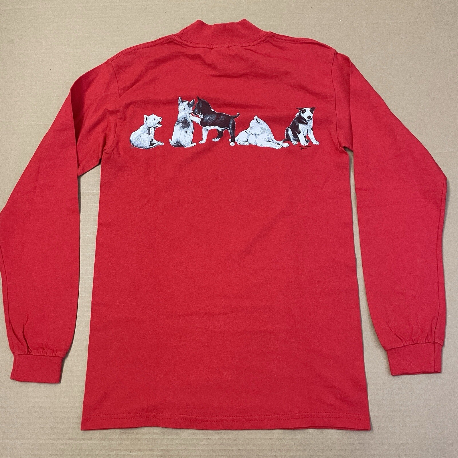 Alaska Huskies Shirt Adult Small Red Longsleeve Dogs Mock Neck Y2K Alaskan Mens