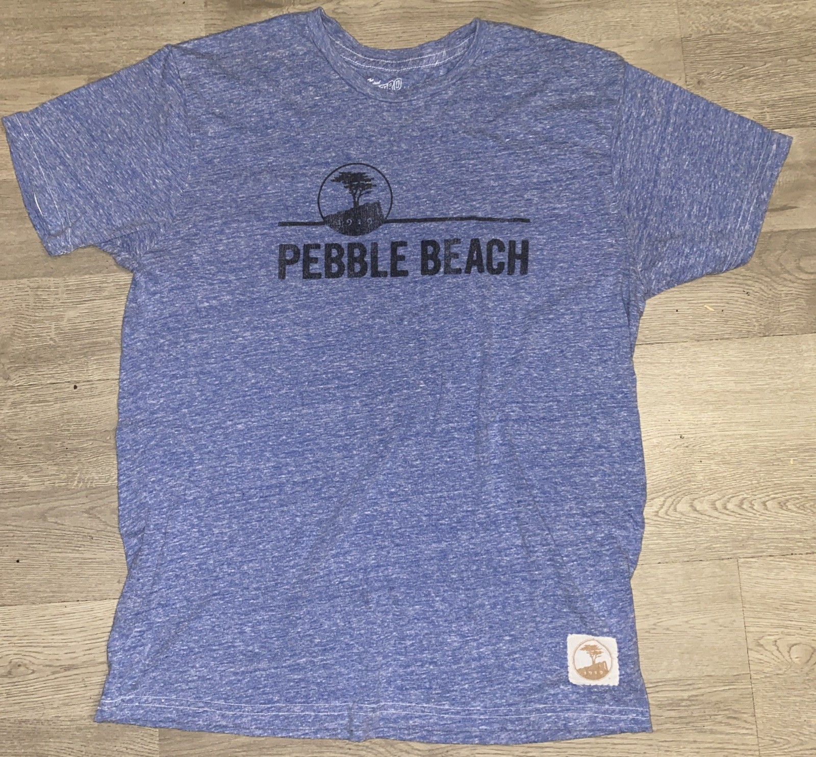Pebble Beach Golf Course T-Shirt Large Heather Blue Original Retro Brand Tee