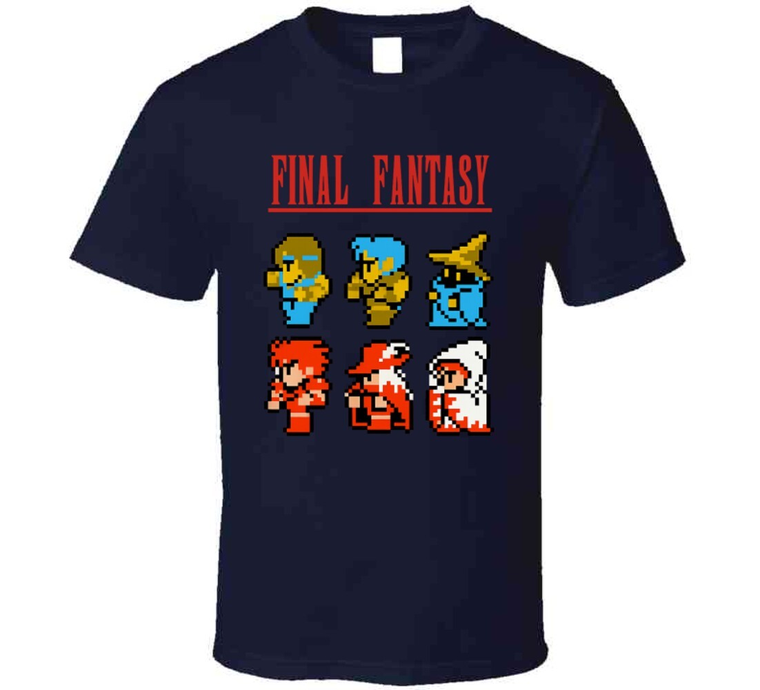 Final Fantasy 8 Bit Characters Retro Video Game T Shirt