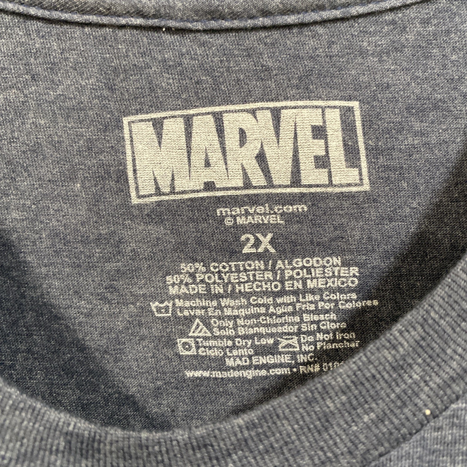 Mens Marvel Dark Gray Marvel Comics Shirt Size XXL